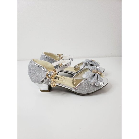 Amtidy Girl's Glitter Dress Pumps in Silver - Size‎ 30 (US 12.5) - Picture 3 of 7